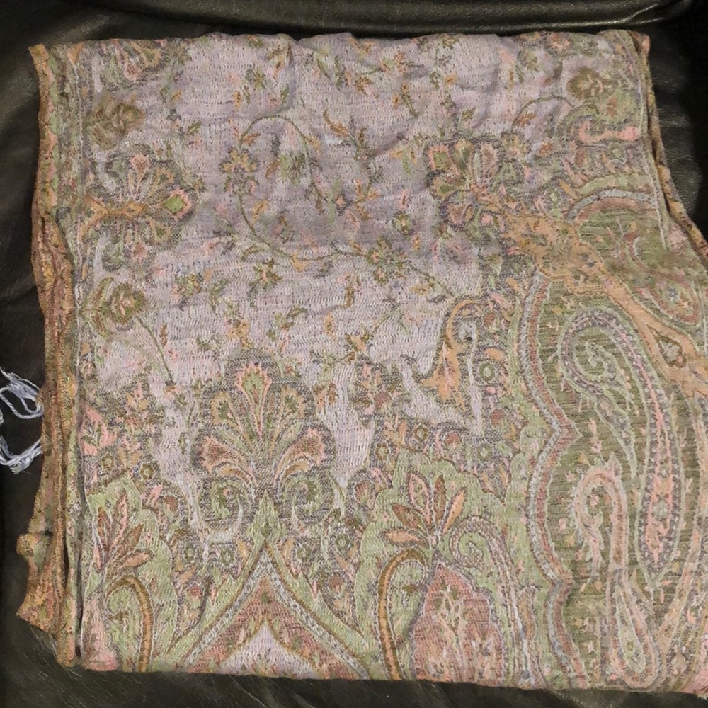 Reversible Pashmina, Periwinkle/Green